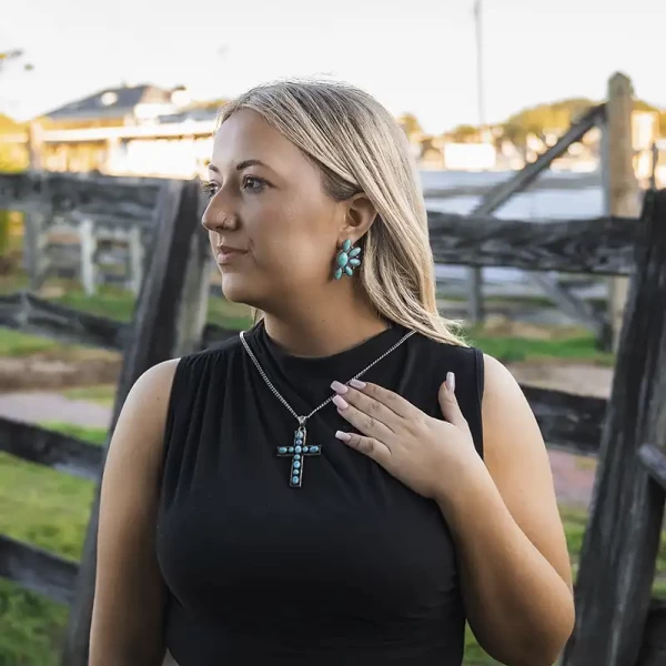 Dusty Rose Turquoise Earrings (In Stock)